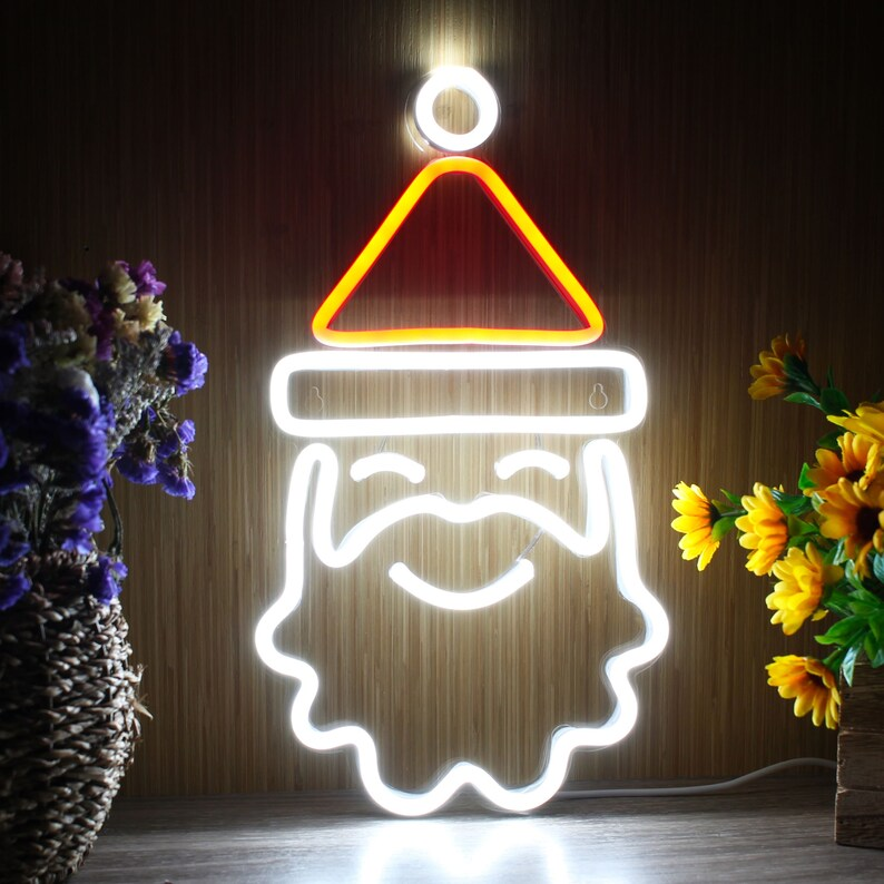Santa Claus Face Neon Sign