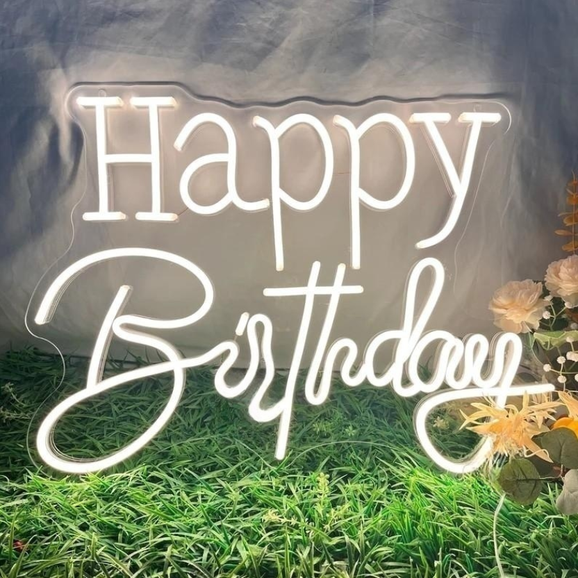 Happy Birthday And Number Neon Sign
