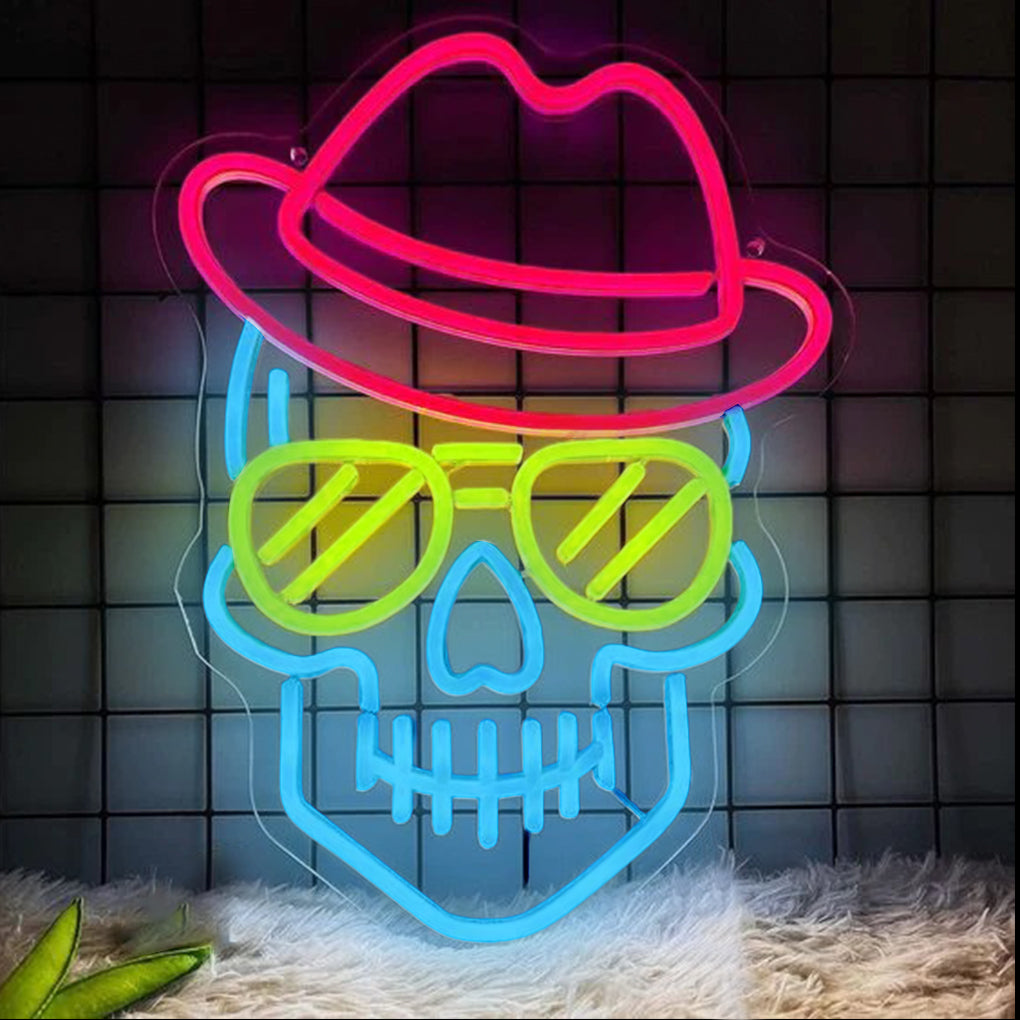 Sunglasses Skull Neon Sign