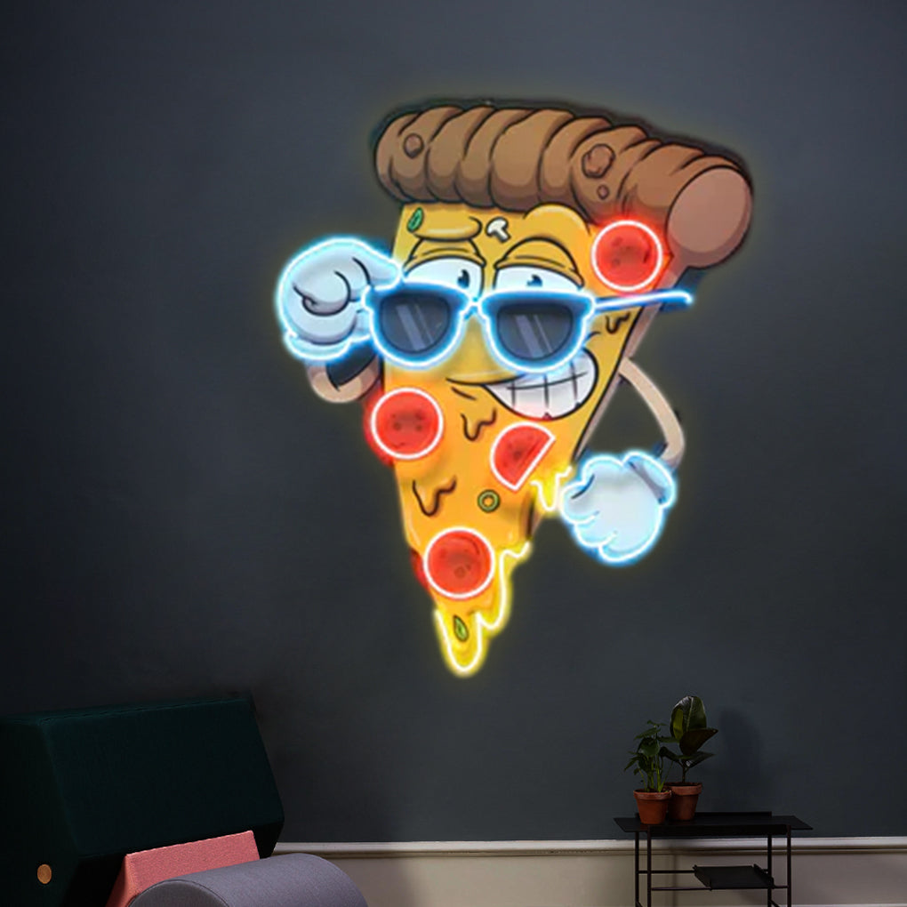 Cartoon Pizza Artwork Neon Sign