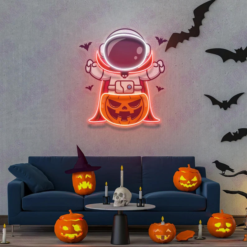 Astronaut Dracula Neon Sign