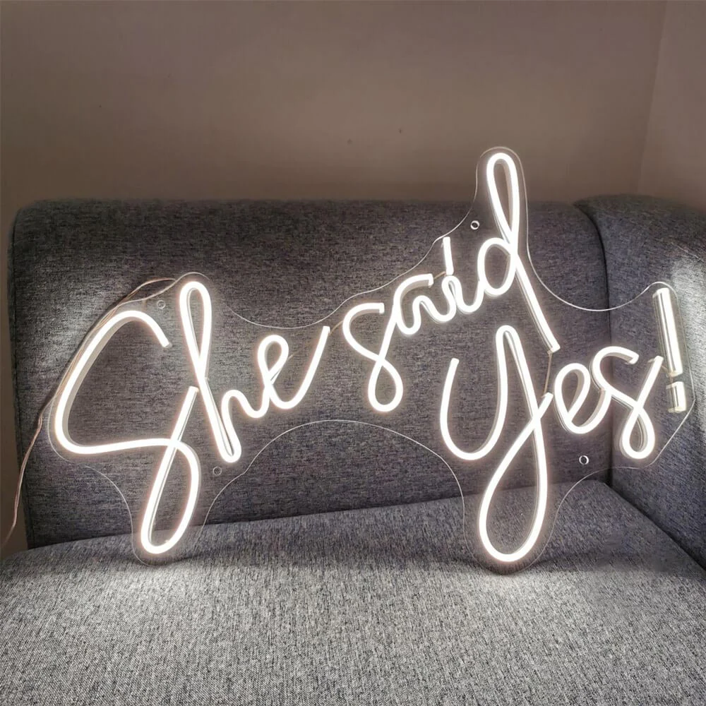 She Said Yes Wedding Neon Sign