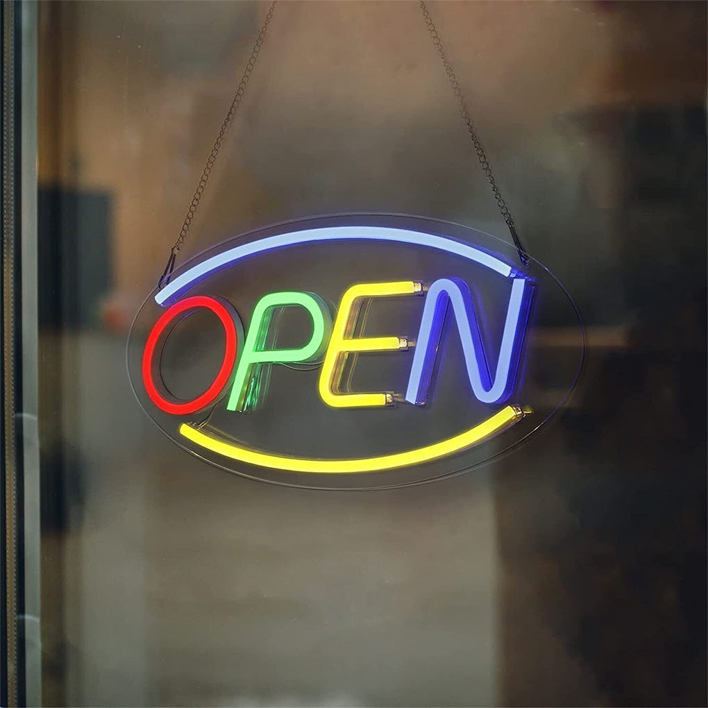 Colorful Open Neon Sign