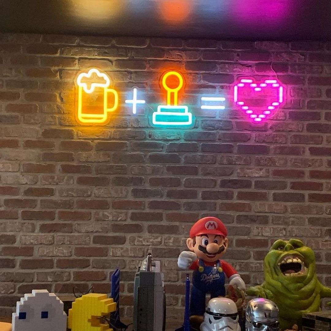Beer and Games Equals Love Neon Sign