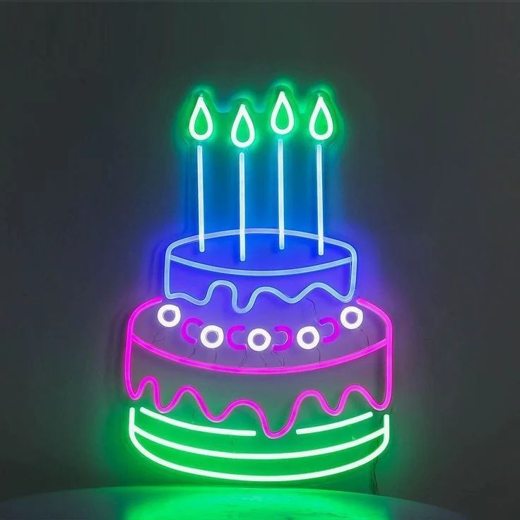 Birthday Cake Neon Sign