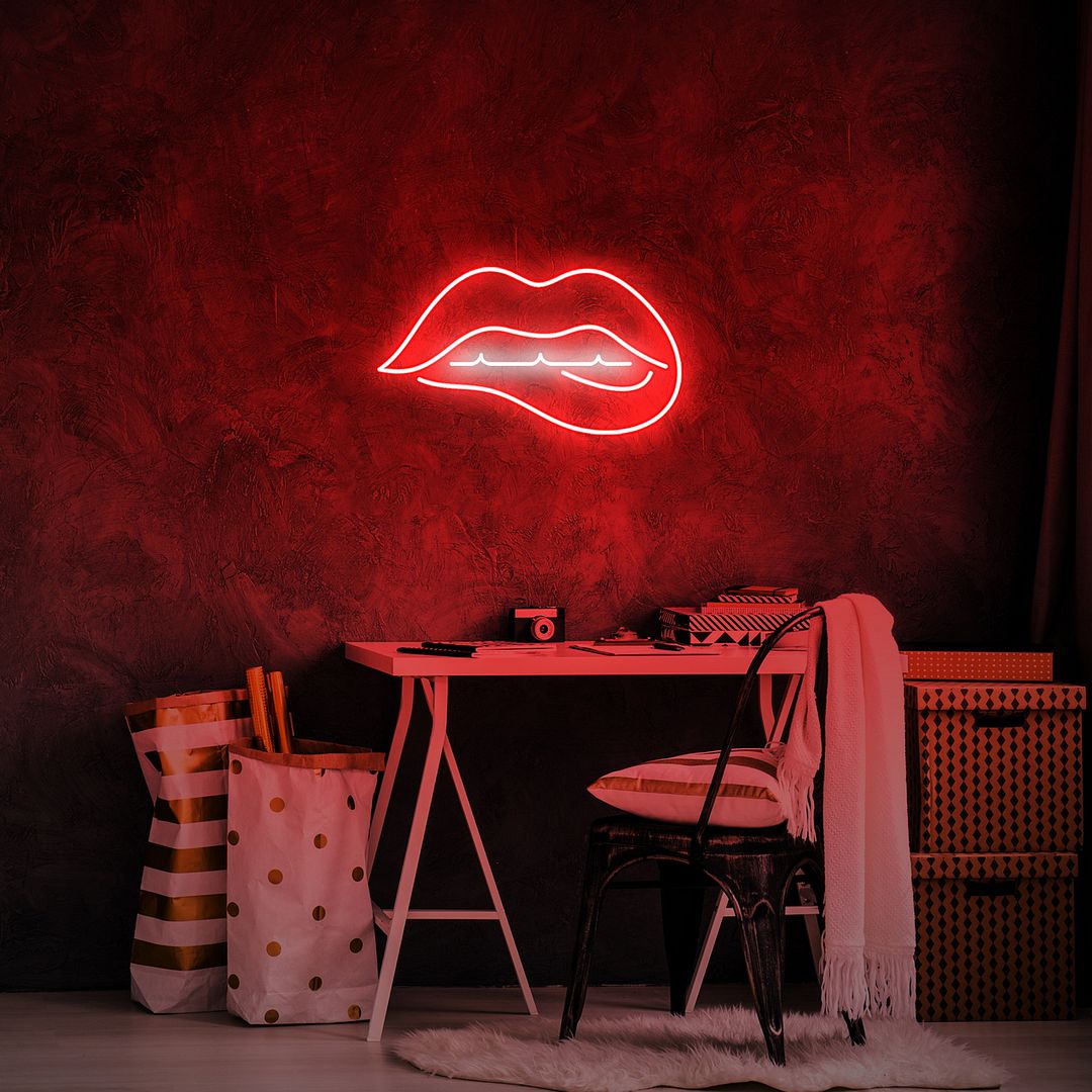 Biting Lips Neon Sign