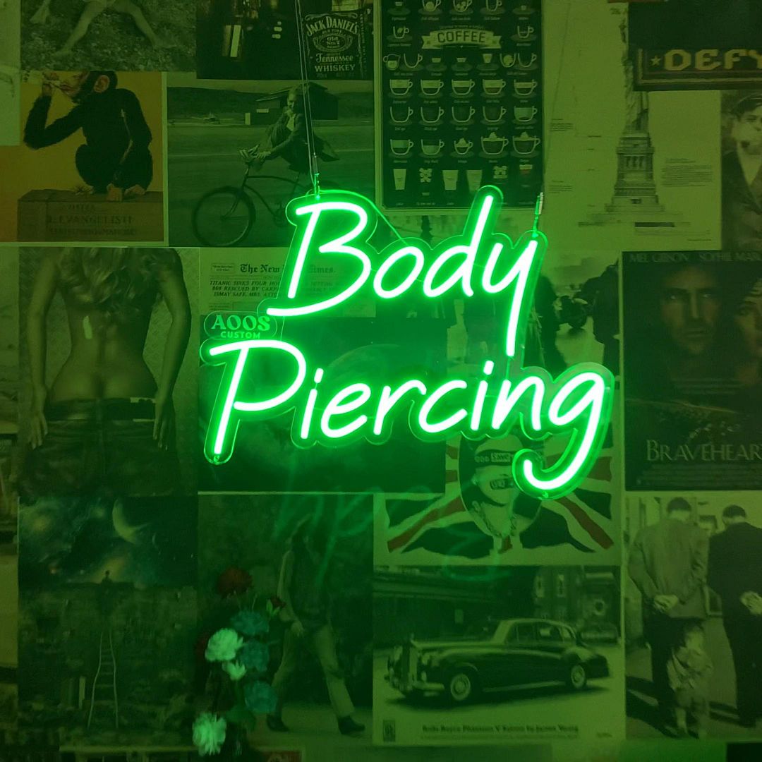 Body Piercing Neon Sign