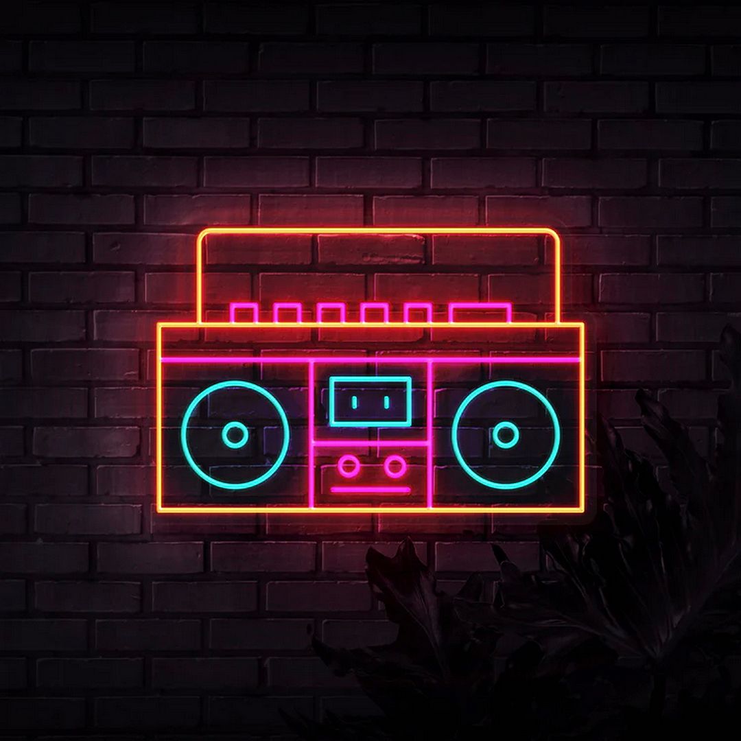 Boombox Neon Sign