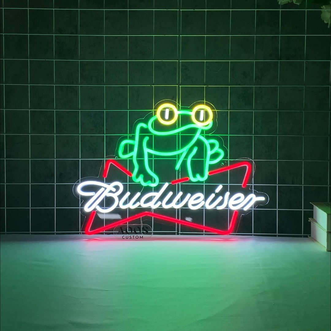 Budweiser Beer Frog Neon Sign