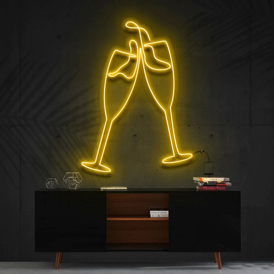 Champagne Cheers Neon Sign