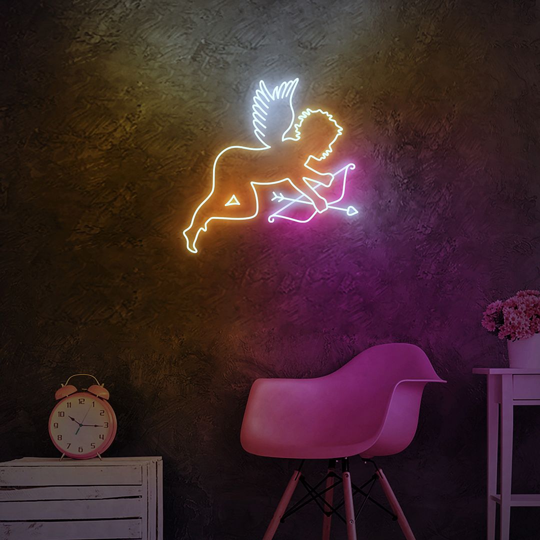 Cupid's Bow and Arrow Neon Sign