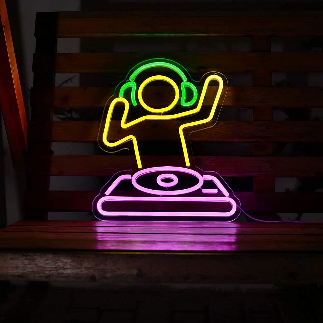 DJ Player Neon Sign