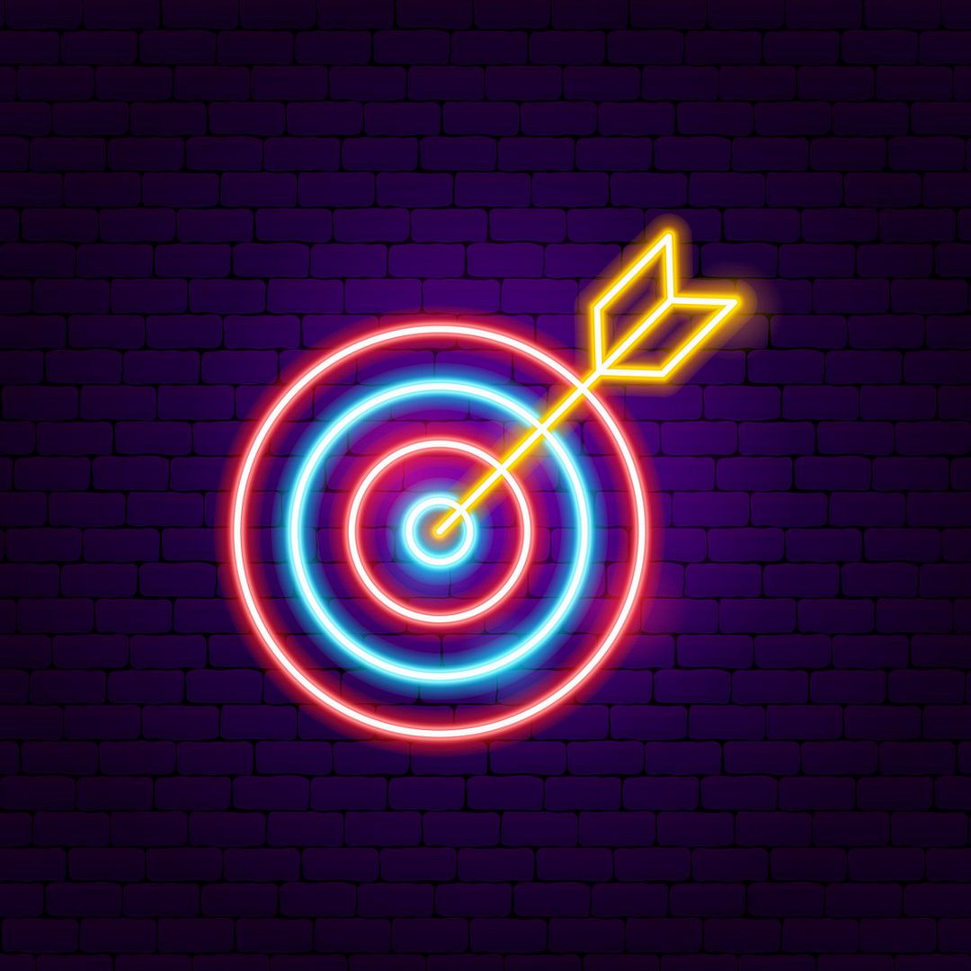 Darts Target Arrow Neon Sign
