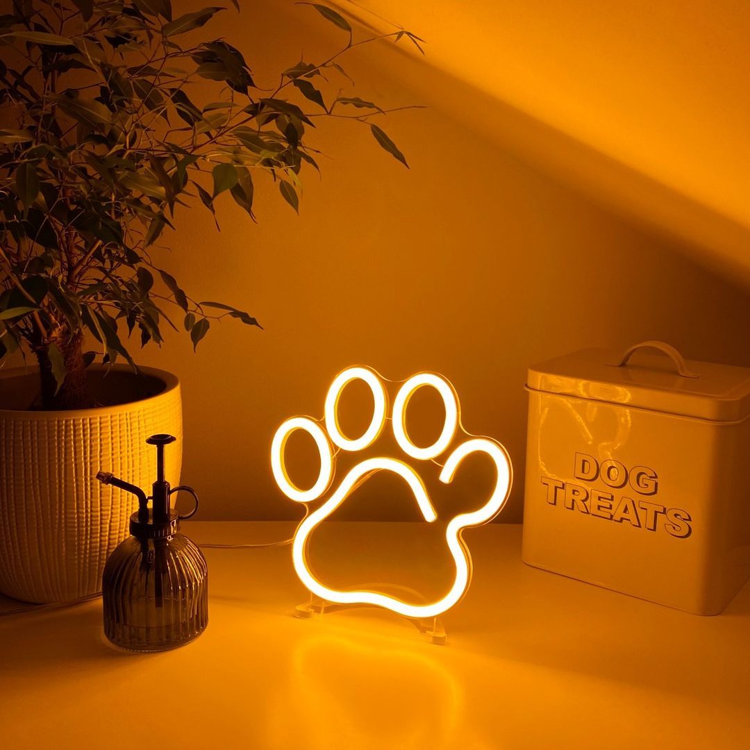 Dog Paw Animal Neon Sign