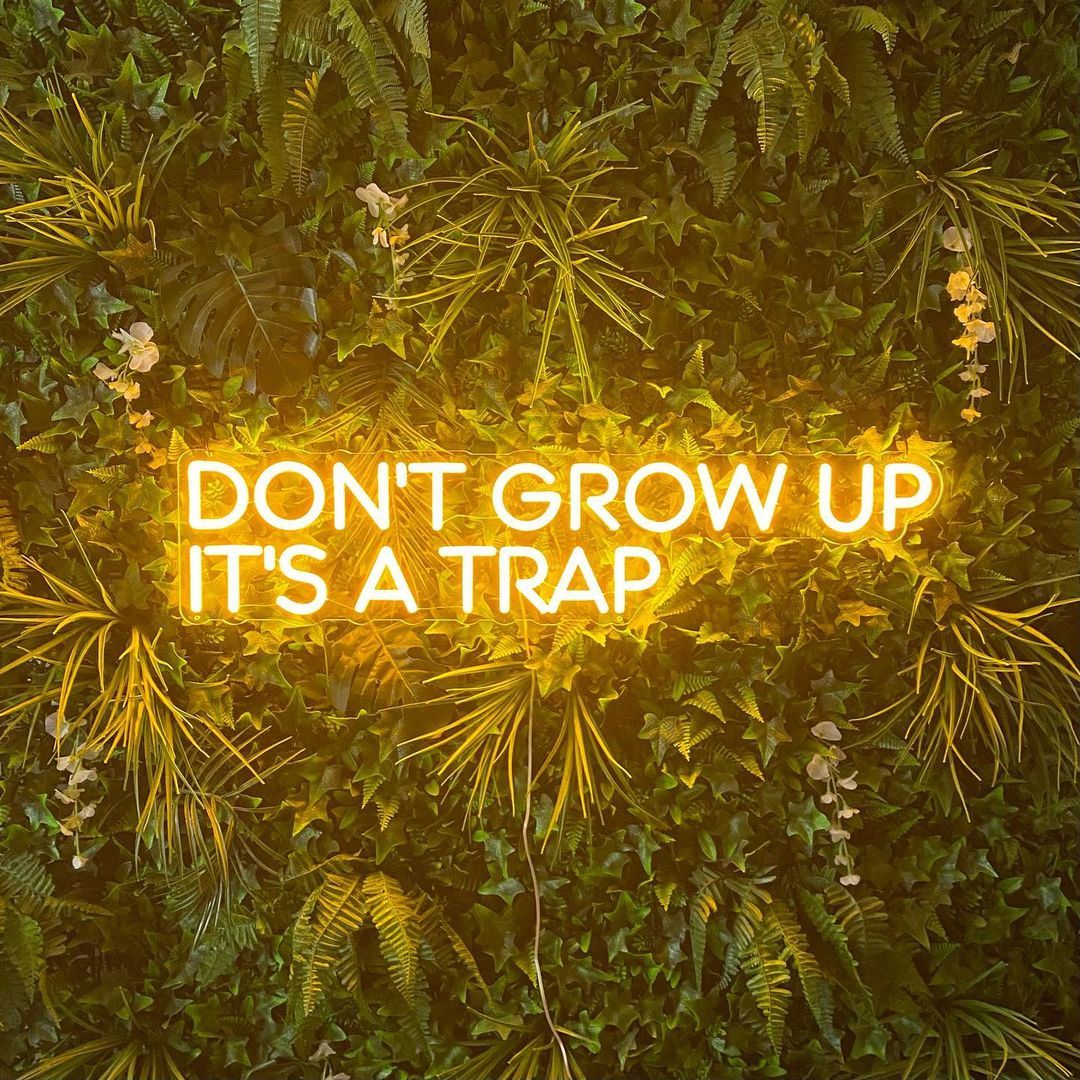 Don't Grow Up It's a Trap Neon Sign