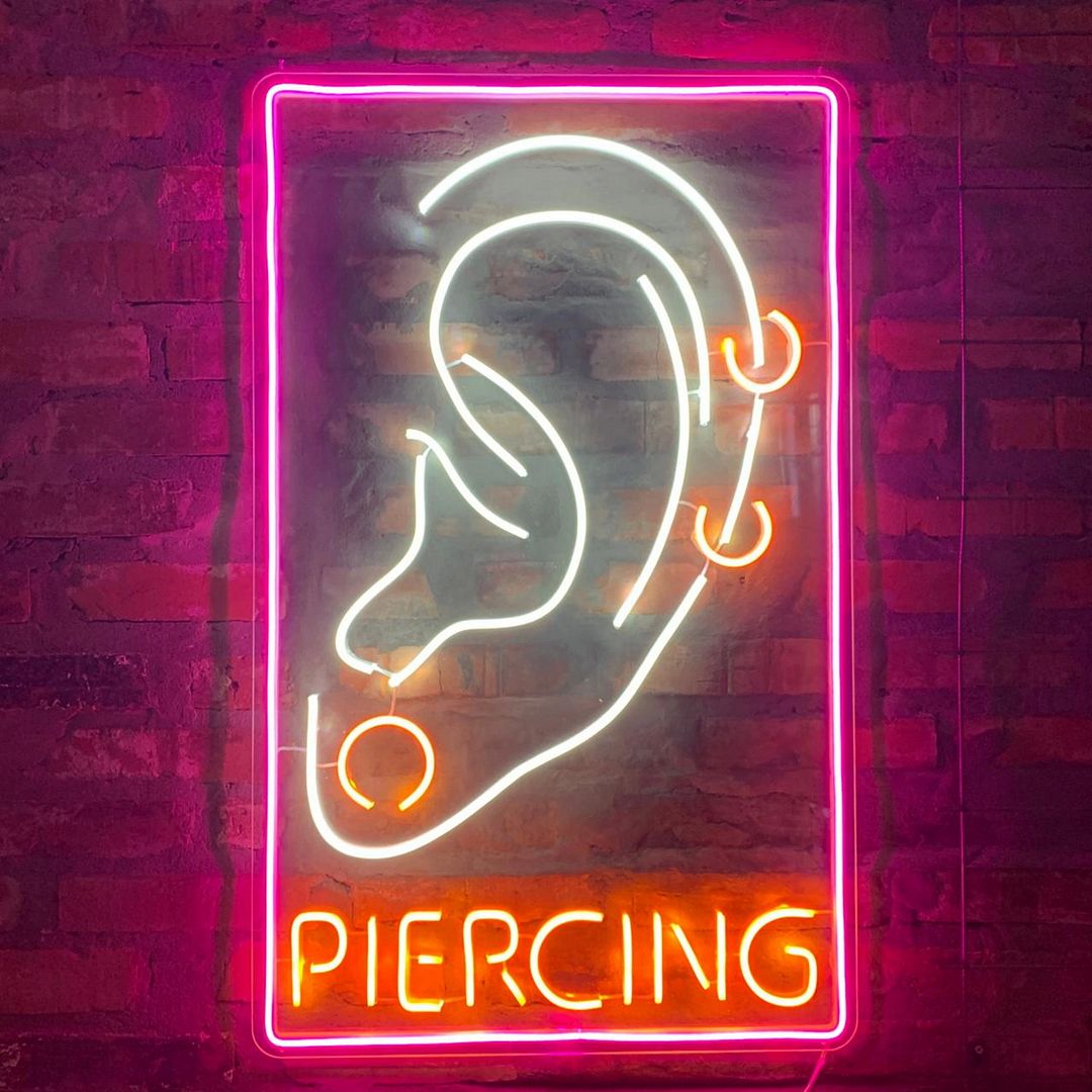 Ear Piercing Neon Sign