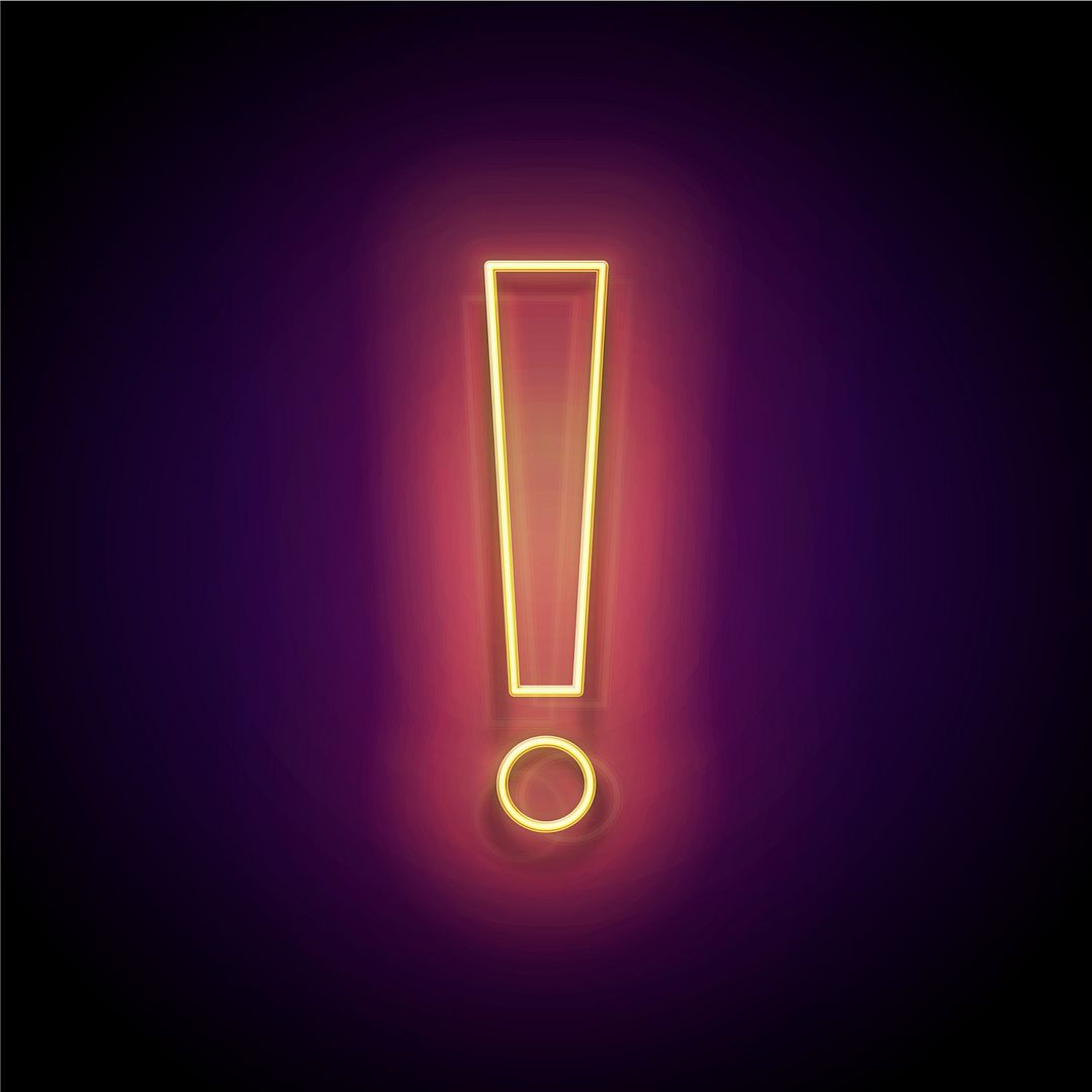 Exclamation Mark Neon Sign