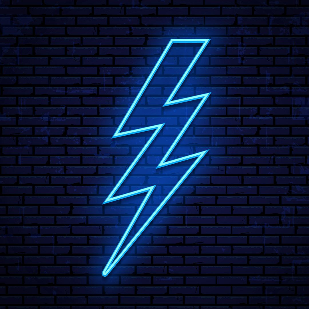 Fleeting Lightning Neon Sign