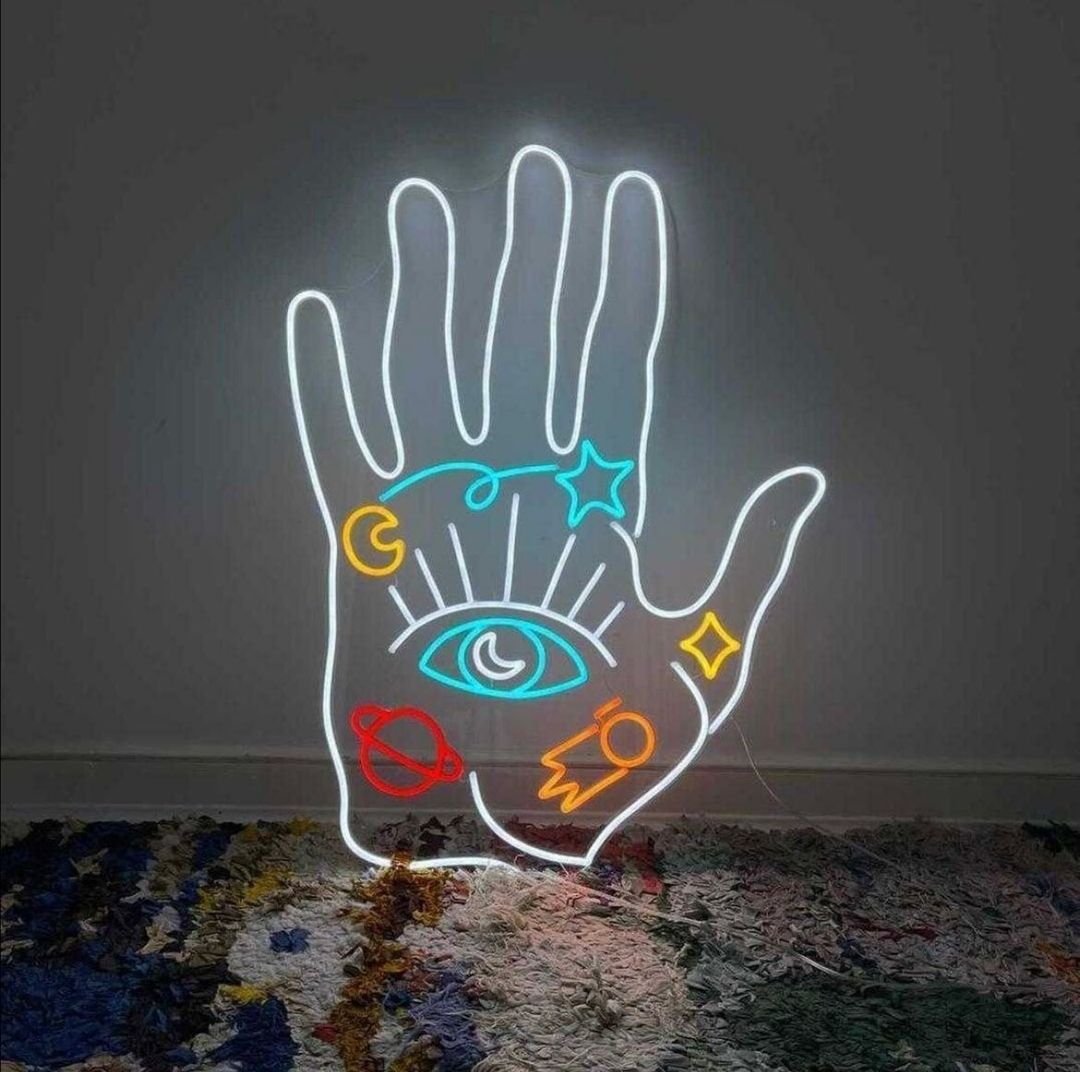 Fortune Teller Hand Palm Neon Sign