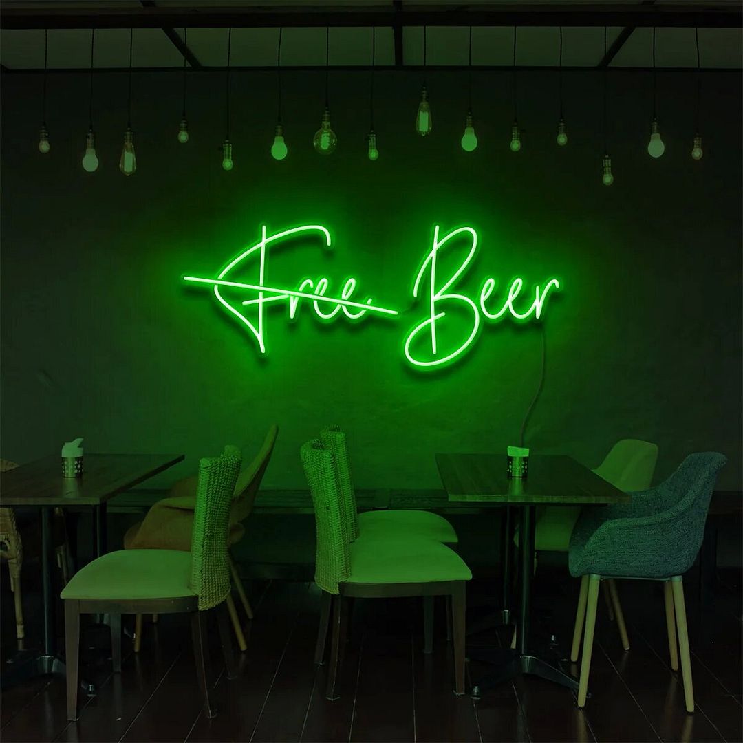 Free Beer Neon Sign