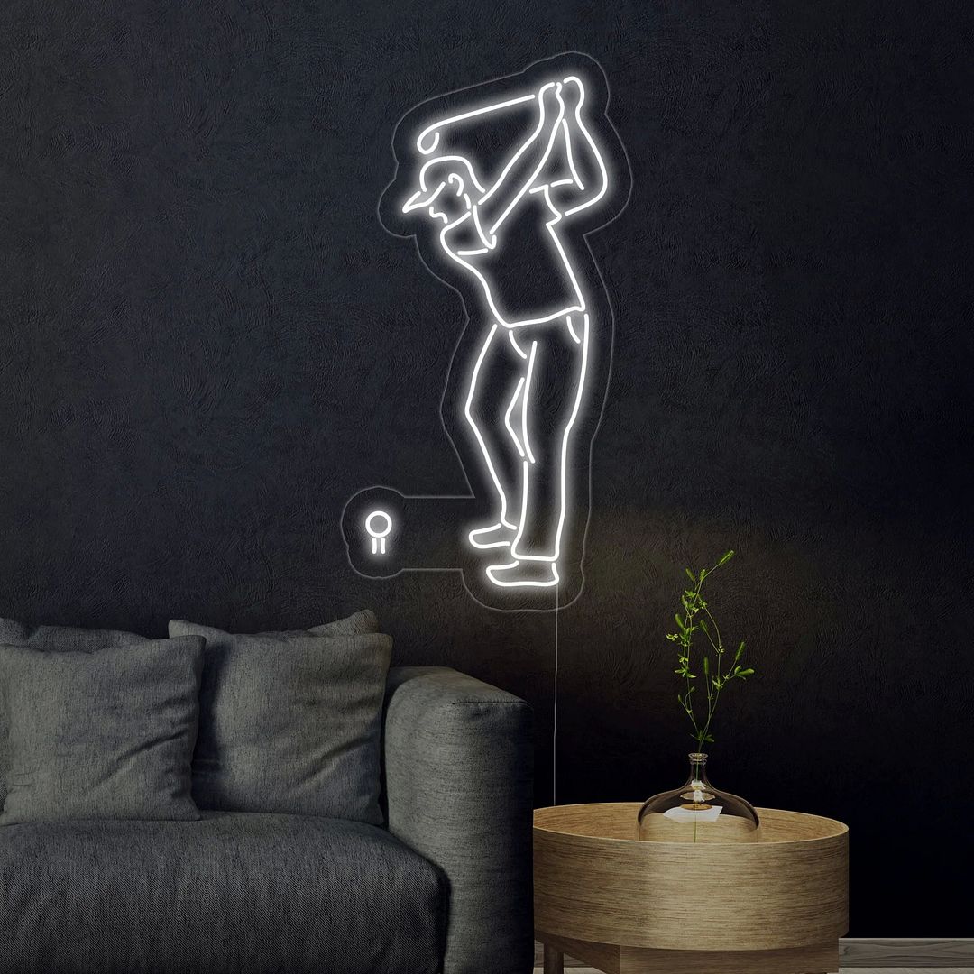 Golf Player Neon Sign