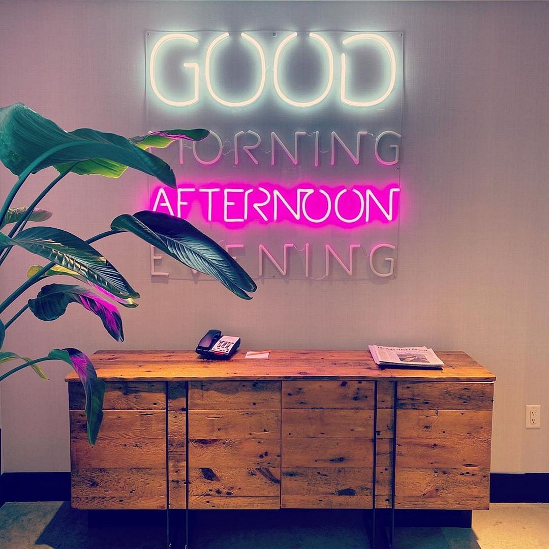 Good Morning Afternoon Evening Neon Sign
