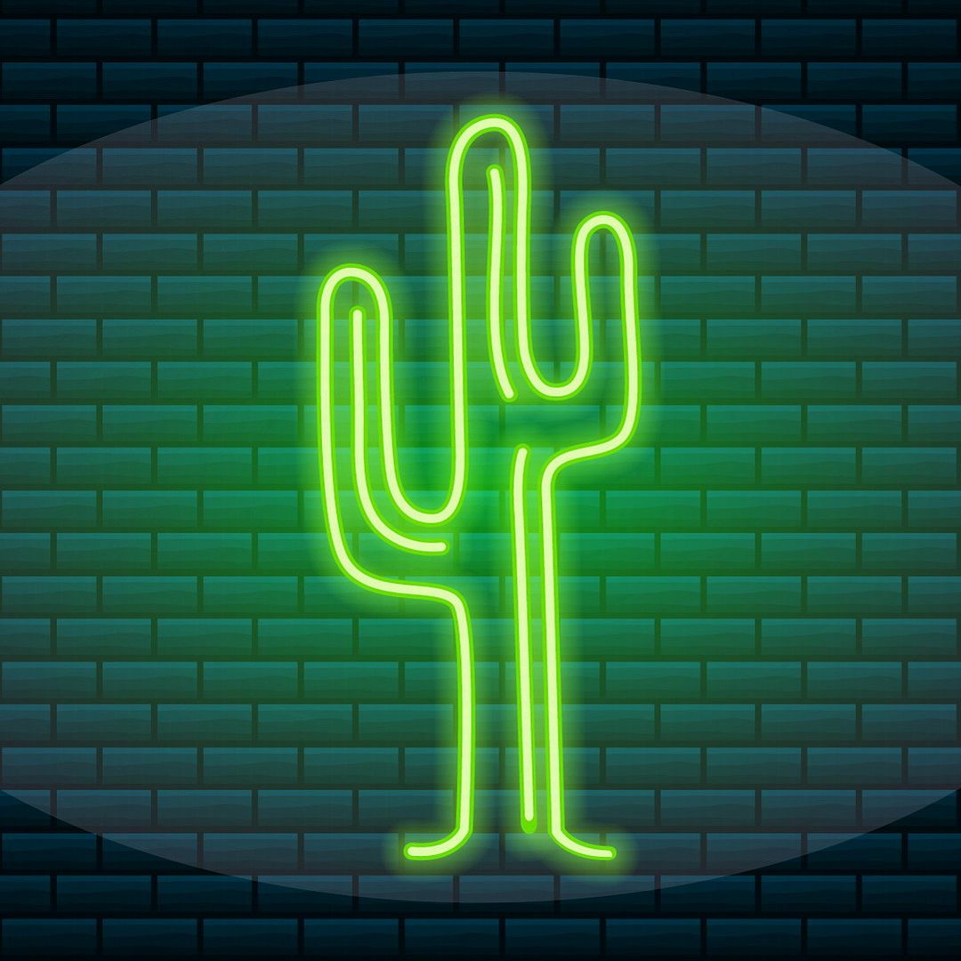 Green Cactus Neon Sign