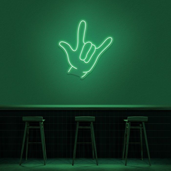 Hang Loose Hand Gesture Neon Sign