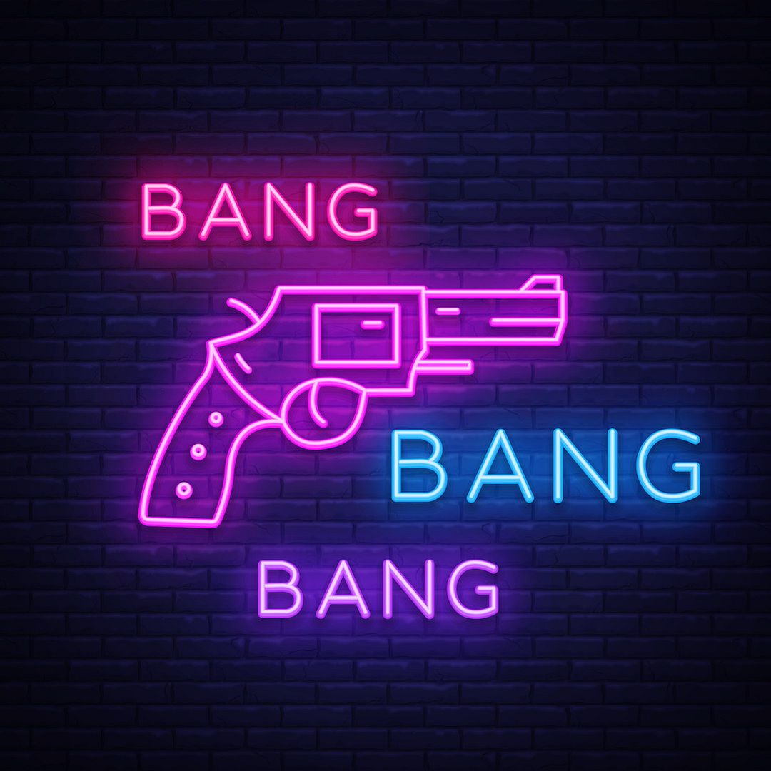 Bang Bang Gun Neon Sign