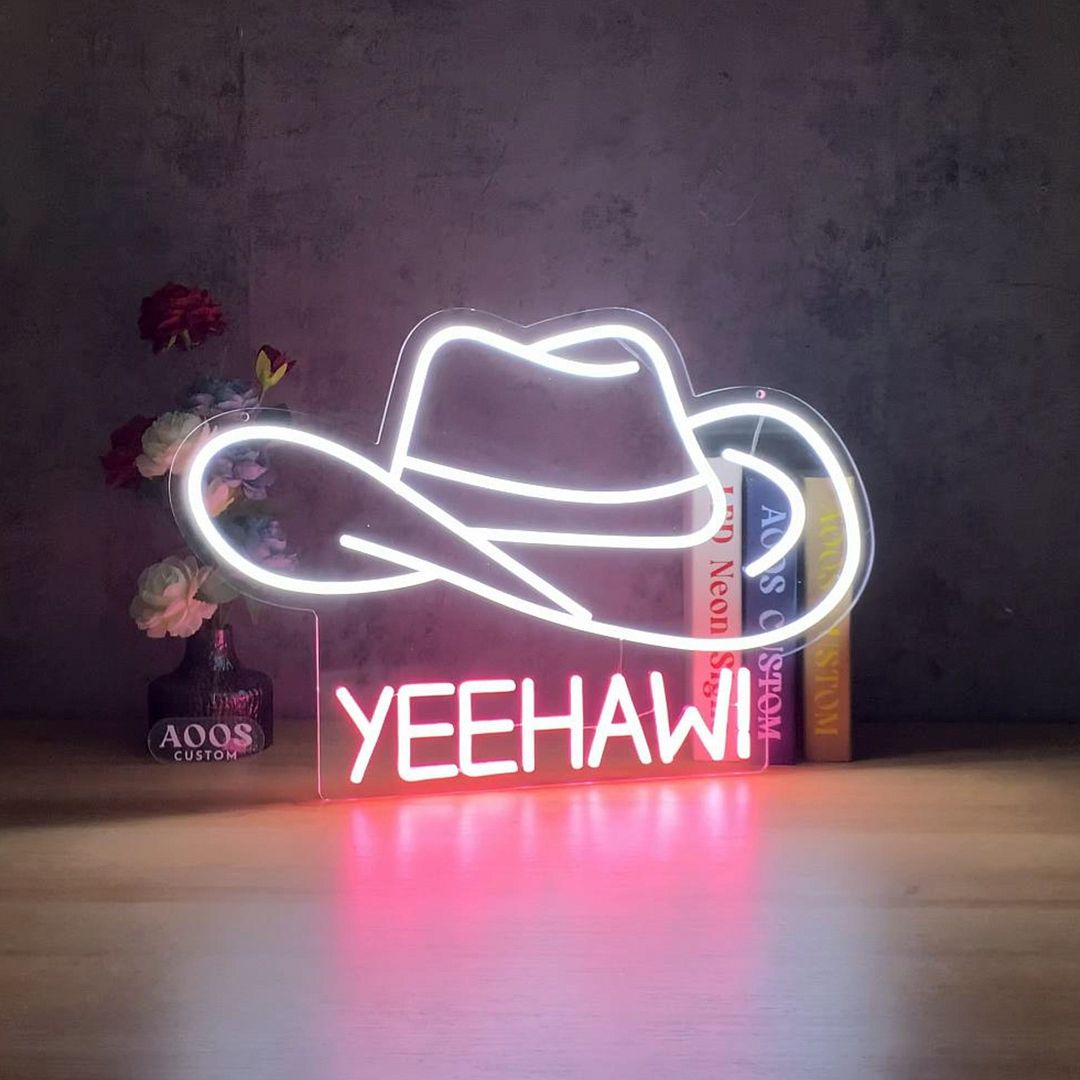 Cowboy Hat Yeehaw Neon Sign
