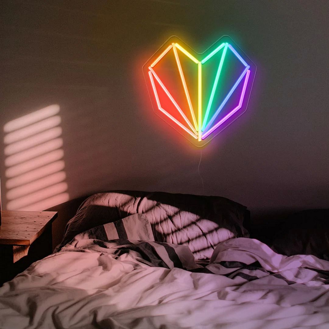 Geometrical Heart Neon Sign