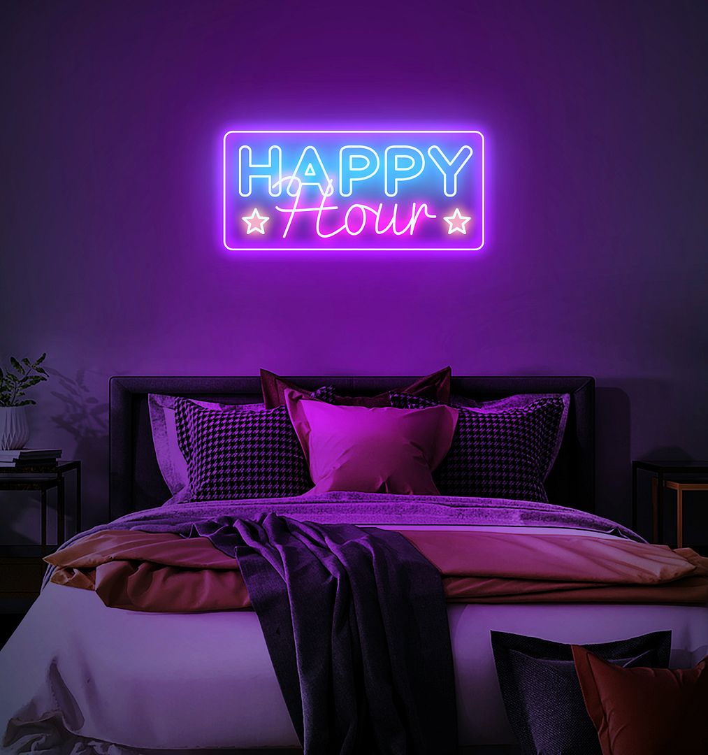Happy Hour Neon Sign